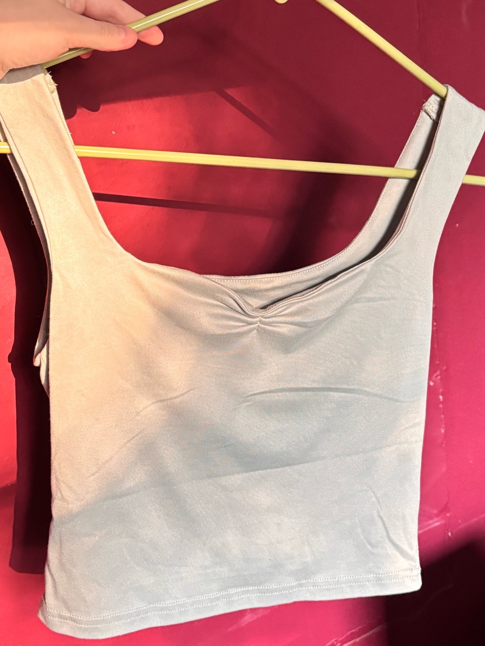 SHEIN Light Green Square-Neck Cropped Tank Top